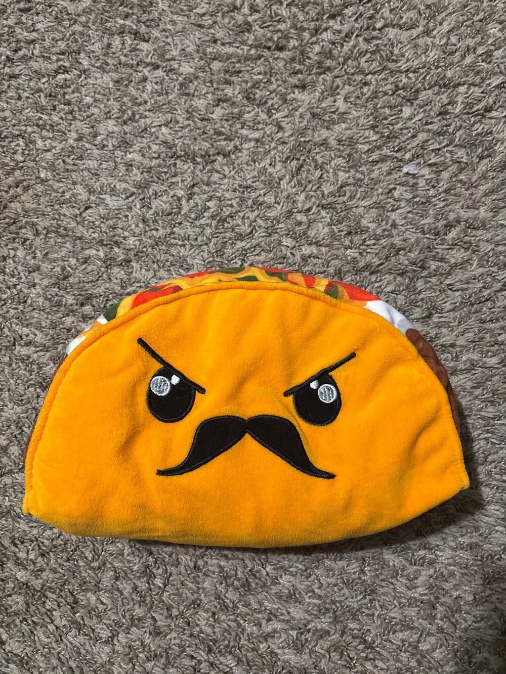 Mr. Señor Taco Mustache Plush Stuffed Taco Pillow Food